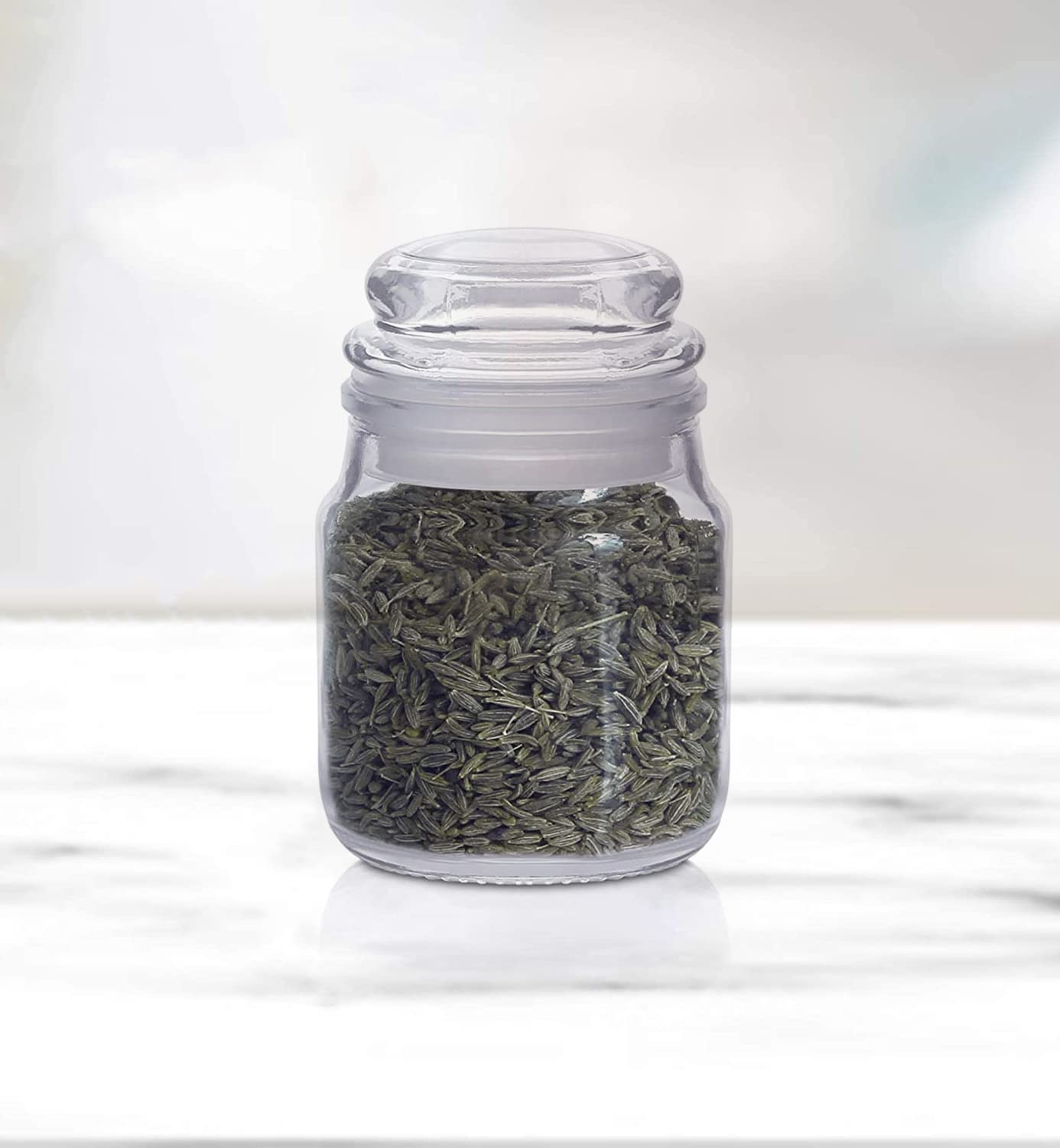 CLOUDMART 100Ml Spice Storage Glass Jar, Kitchen Storage Jars, Honey Jar And Container, Spice Masala Jar- Airtight Lid With Rubb